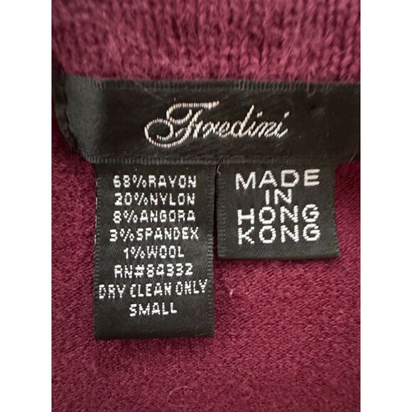 Vintage Fredini Burgundy Knit Tank Top With Angora/Wool Blend Square Neckline Sl - Picture 6 of 16